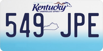 KY license plate 549JPE