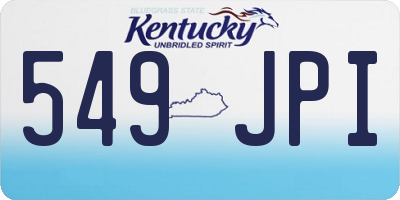 KY license plate 549JPI
