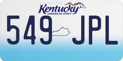 KY license plate 549JPL