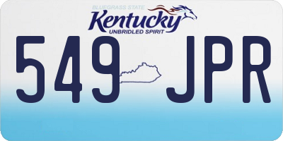 KY license plate 549JPR