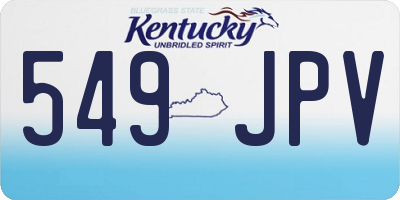 KY license plate 549JPV