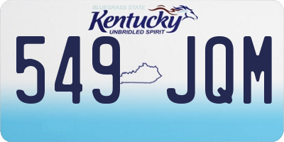 KY license plate 549JQM