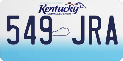 KY license plate 549JRA
