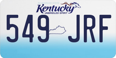 KY license plate 549JRF