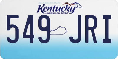 KY license plate 549JRI
