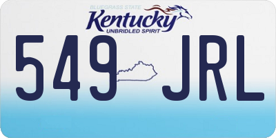 KY license plate 549JRL