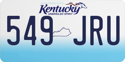 KY license plate 549JRU