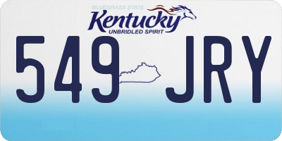 KY license plate 549JRY