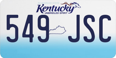 KY license plate 549JSC