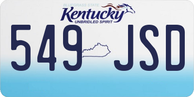 KY license plate 549JSD
