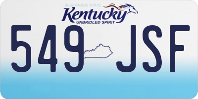 KY license plate 549JSF