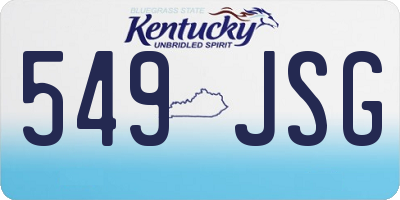 KY license plate 549JSG