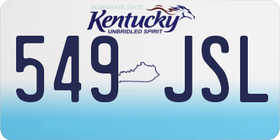 KY license plate 549JSL