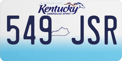 KY license plate 549JSR