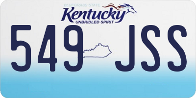 KY license plate 549JSS