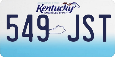 KY license plate 549JST