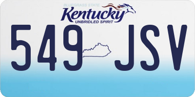 KY license plate 549JSV