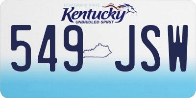 KY license plate 549JSW