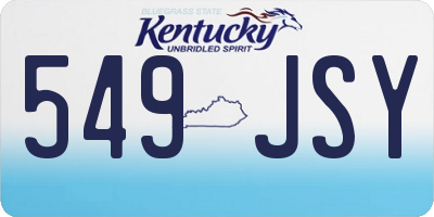 KY license plate 549JSY
