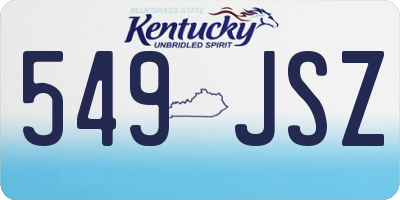 KY license plate 549JSZ