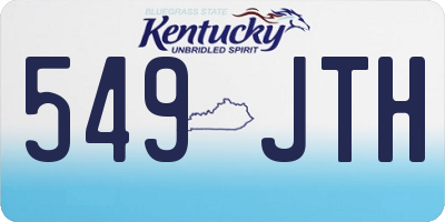 KY license plate 549JTH