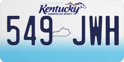 KY license plate 549JWH