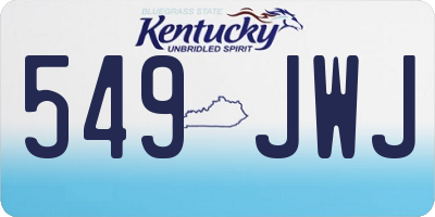 KY license plate 549JWJ