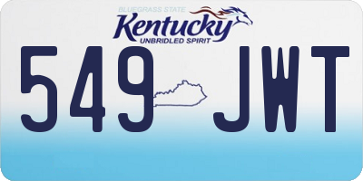 KY license plate 549JWT