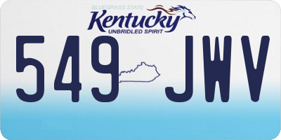KY license plate 549JWV