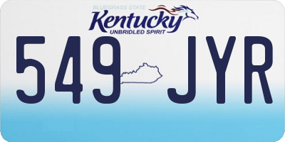KY license plate 549JYR