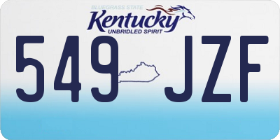 KY license plate 549JZF