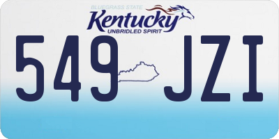 KY license plate 549JZI