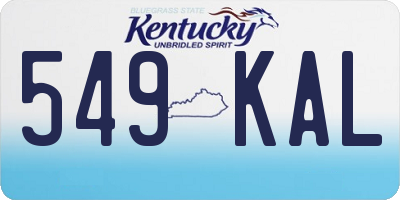 KY license plate 549KAL