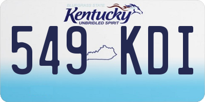 KY license plate 549KDI