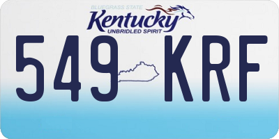 KY license plate 549KRF