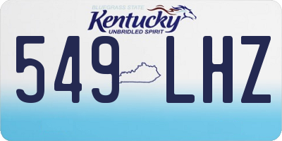 KY license plate 549LHZ