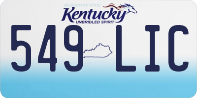 KY license plate 549LIC