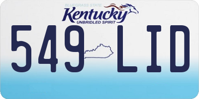 KY license plate 549LID