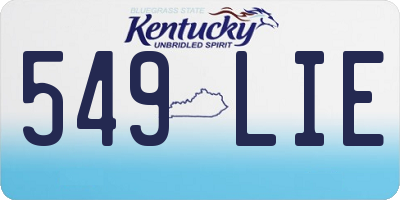 KY license plate 549LIE