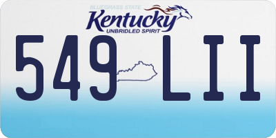 KY license plate 549LII
