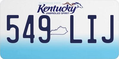 KY license plate 549LIJ