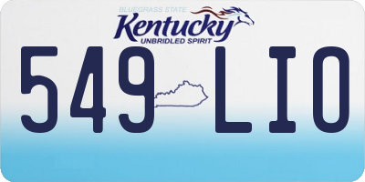 KY license plate 549LIO