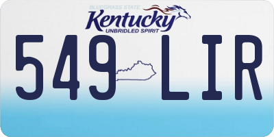 KY license plate 549LIR