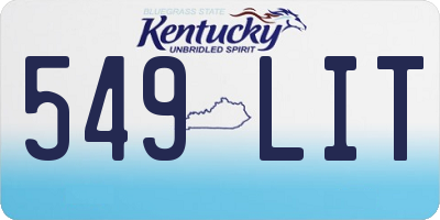 KY license plate 549LIT