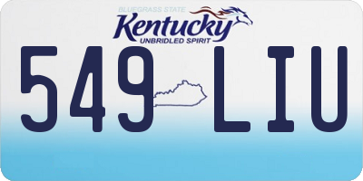 KY license plate 549LIU