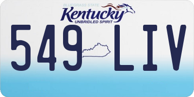 KY license plate 549LIV