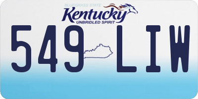 KY license plate 549LIW