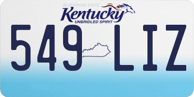 KY license plate 549LIZ