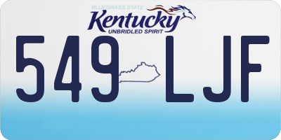 KY license plate 549LJF