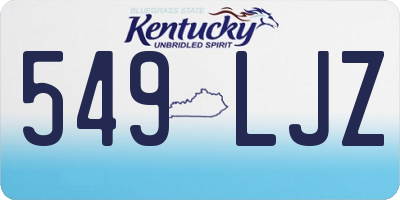 KY license plate 549LJZ